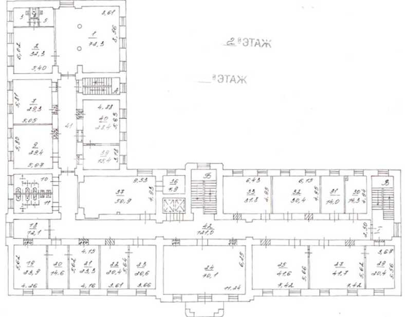 Планировка офиса 892.4 м², 2 этаж, Особняк «Николаевский»